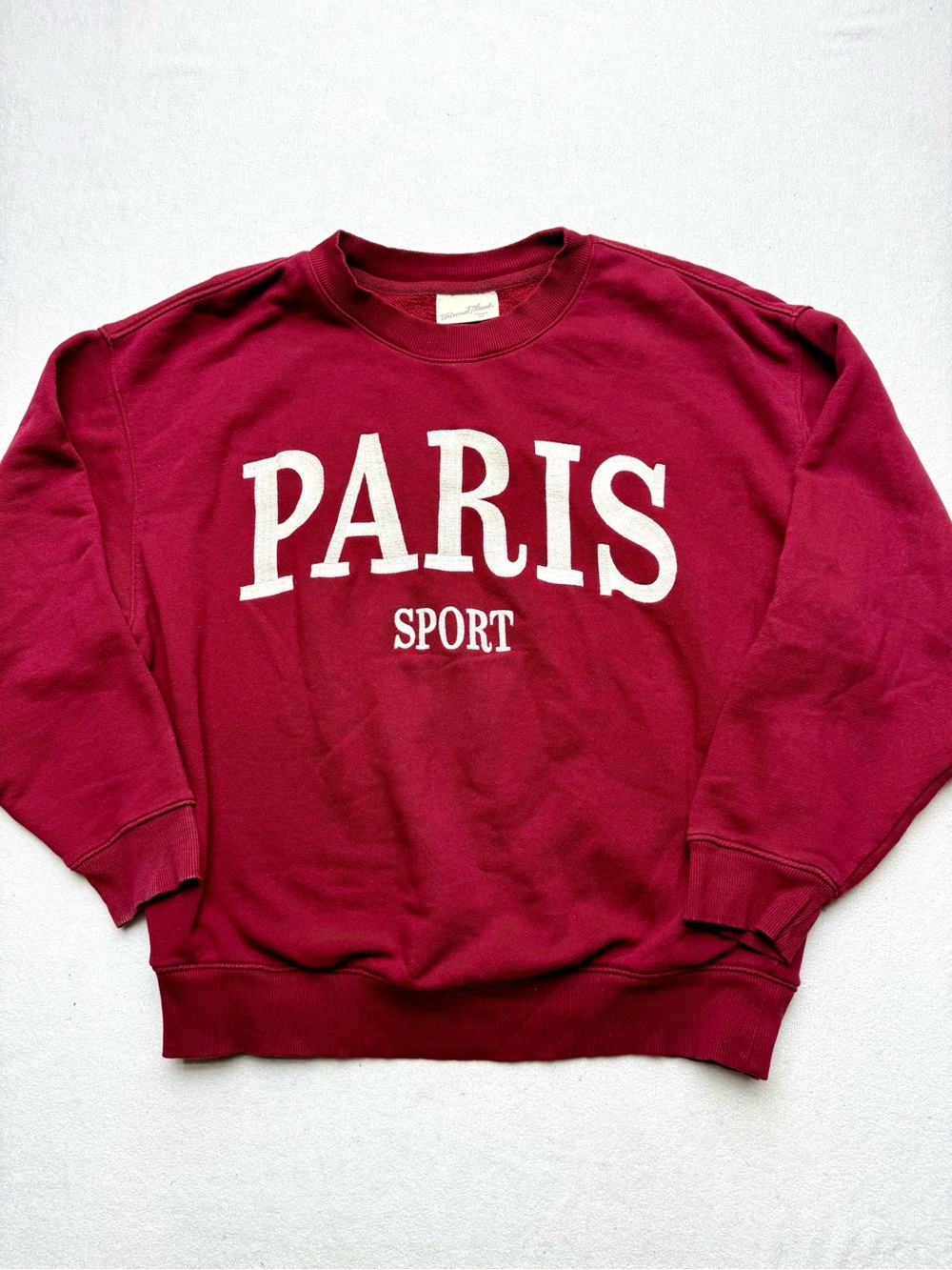 Universal Thread Maroon Crewneck with White PARIS SPORT Graphic
